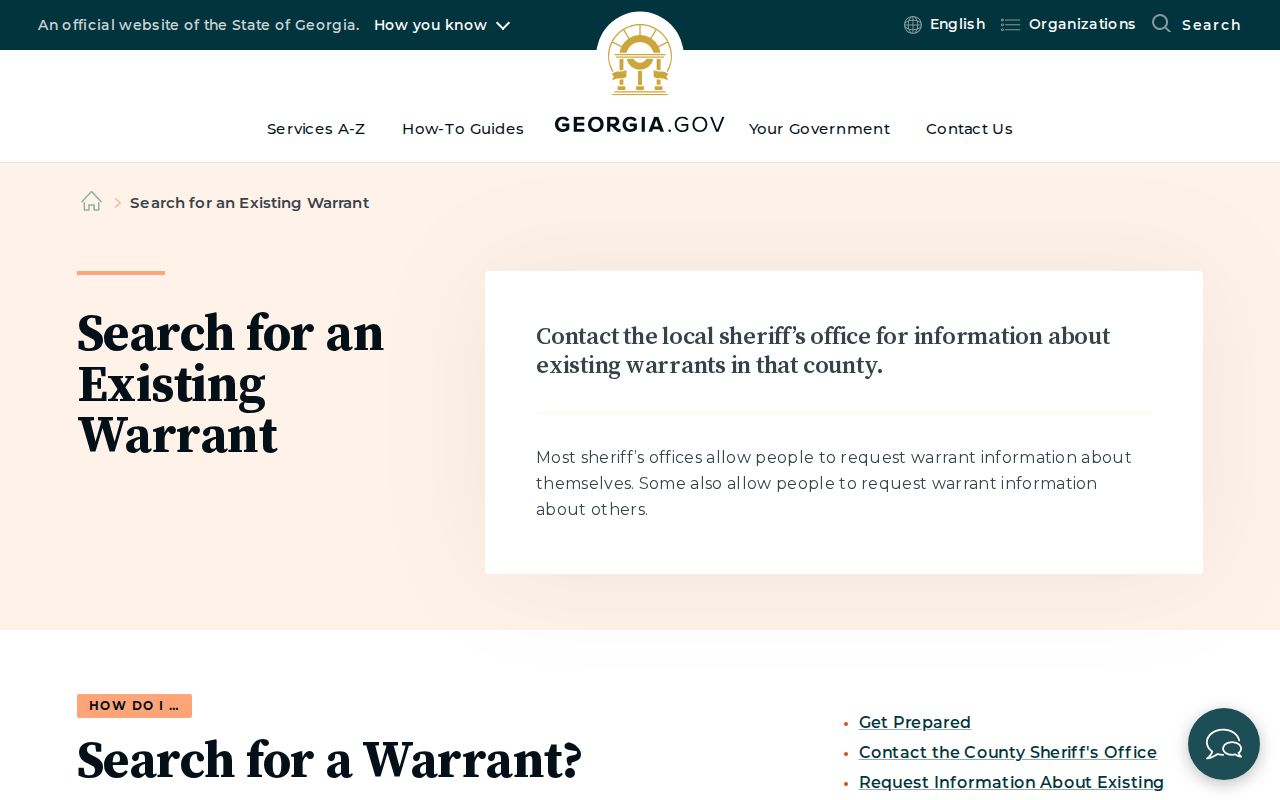 Georgia official warrant-check guidance for Lanier County records